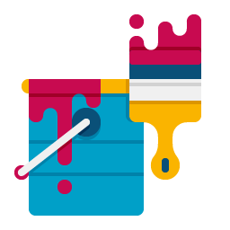 pot de peinture et pinceau